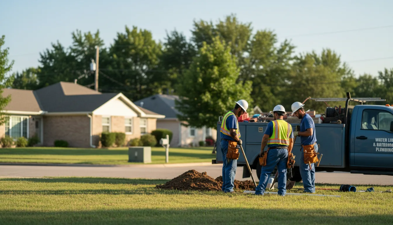 Residential water line and bathroom plumbing service in Friendswood, TX